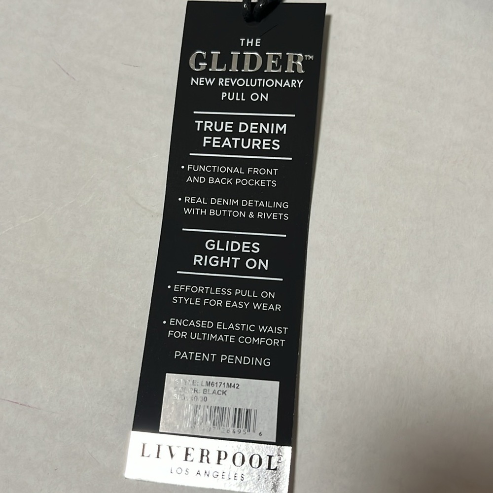Liverpool Los Angeles Glider Pull-on Black Stretch Denim Skirt NWT - Picture 5 of 5